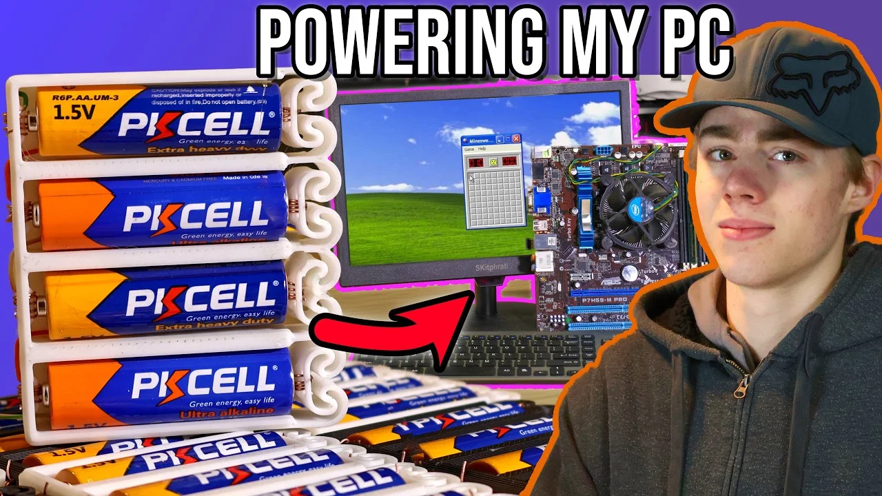 How Many AA Batteries Does it Take to Power A PC Setup? - YouTube