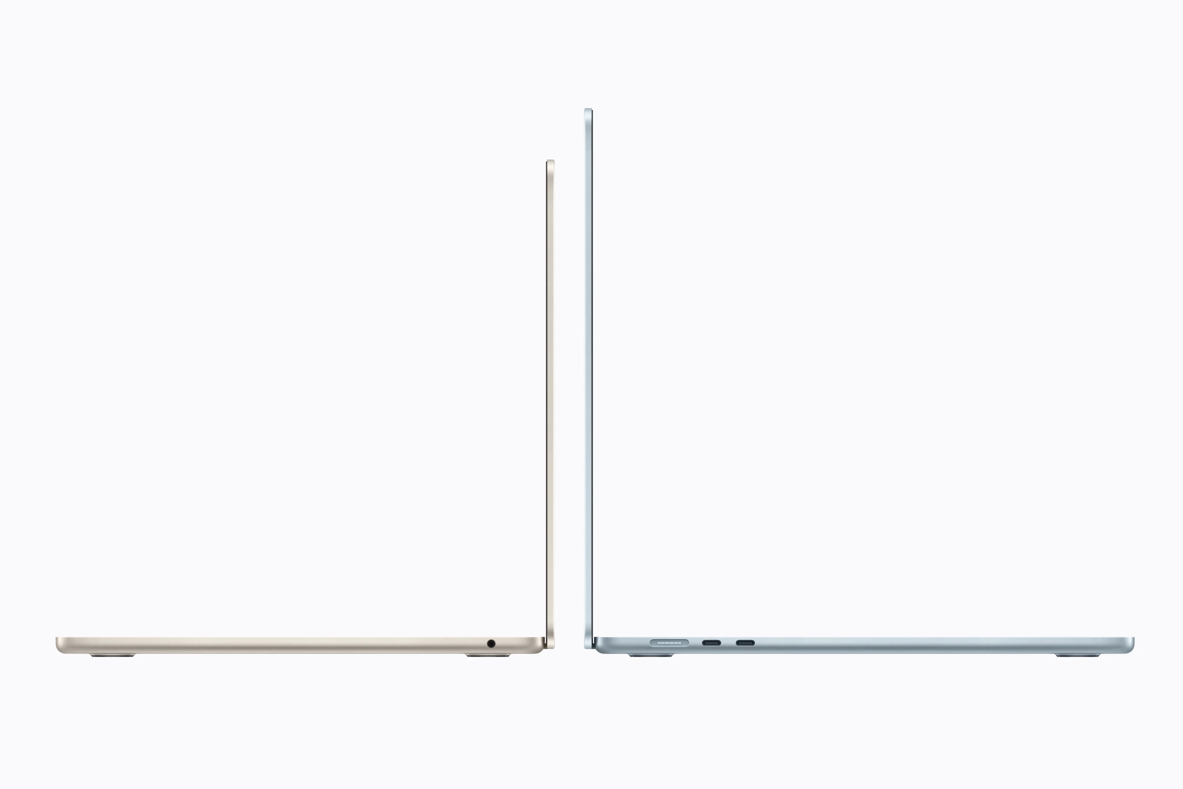 MacBook Air 13 and 15-inch side profile views.